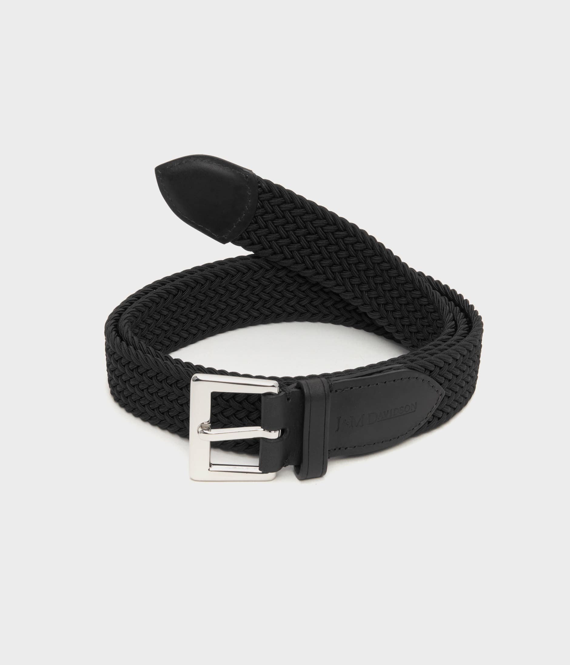 J&M Davidson /J&M DAVIDSON 25mm Belt Men's Calfskin Belt BLACK 25-0001-999S