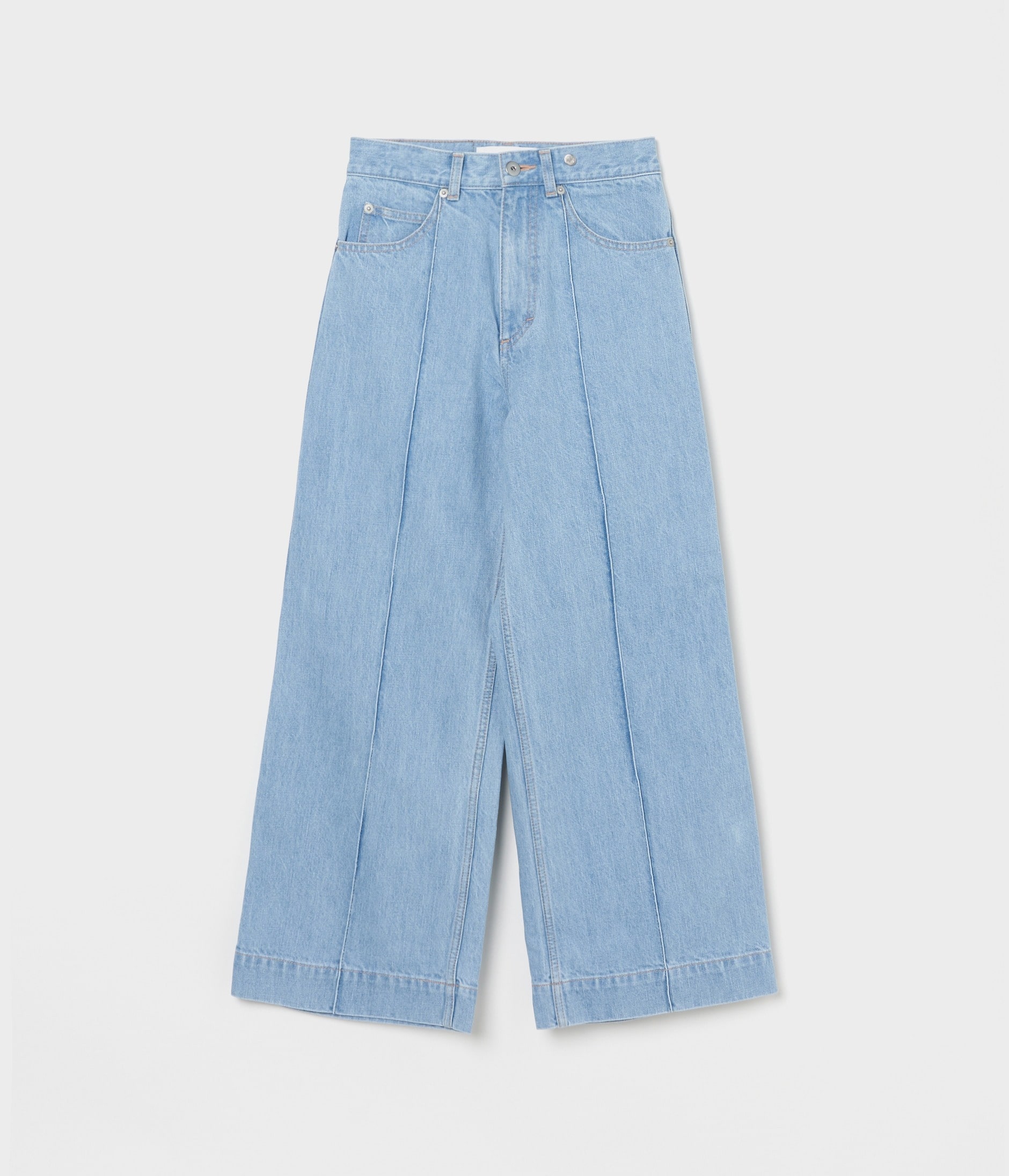 Wide leg denim cropped on sale jeans