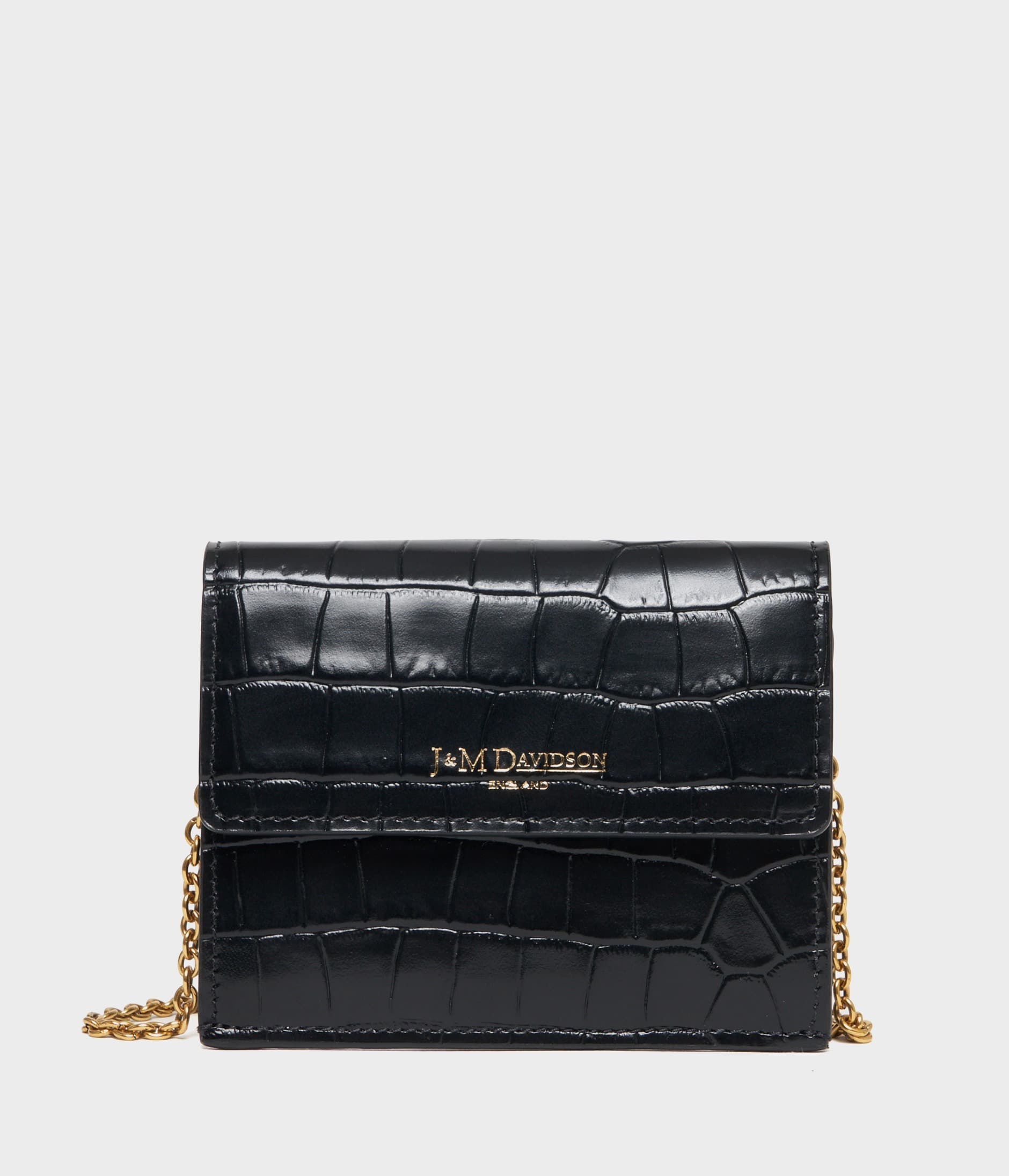 Black leather best sale chain wallet