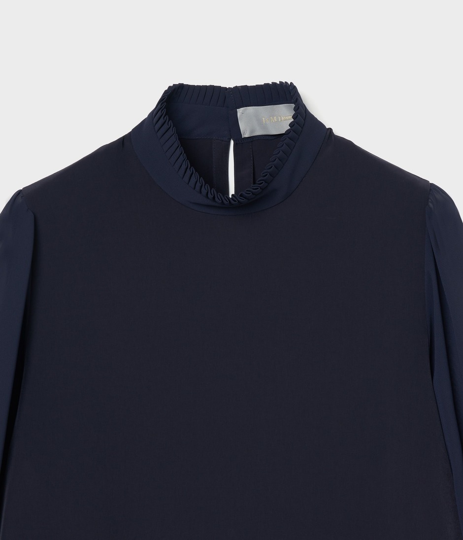 PLEATED COLLAR BLOUSE 詳細画像 NAVY 3