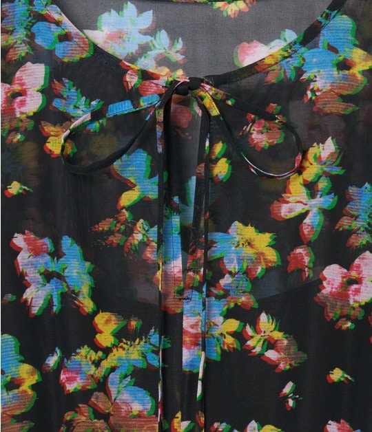 DIGITAL FLOWER PRINT CAPE DRESS 詳細画像