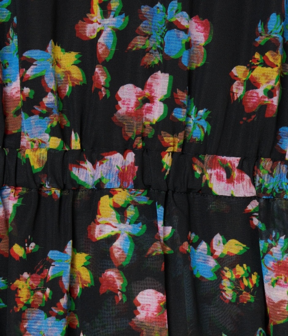 DIGITAL FLOWER PRINT CAPE DRESS 詳細画像 BLACK 8