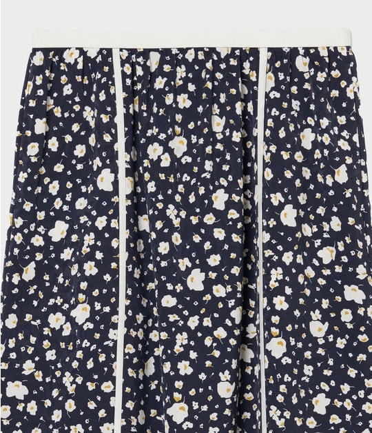 FLOWER PRINT PIPING DETAIL SKIRT 詳細画像