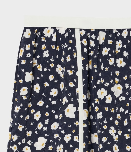 FLOWER PRINT PIPING DETAIL SKIRT 詳細画像