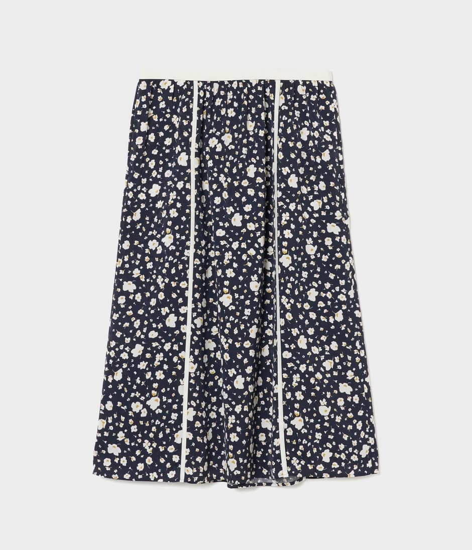 FLOWER PRINT PIPING DETAIL SKIRT 詳細画像 NAVY 1