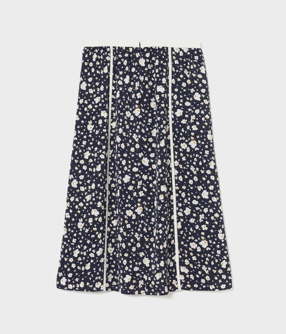 FLOWER PRINT PIPING DETAIL SKIRT 詳細画像 NAVY 2