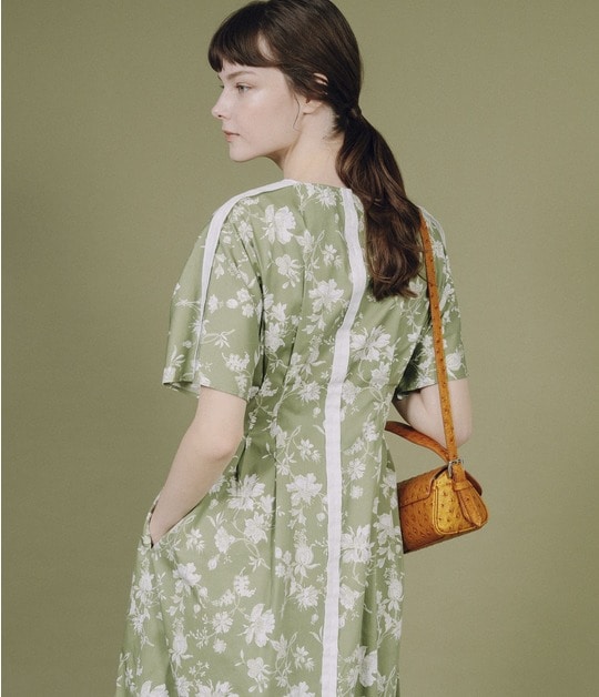 FLOWER DRAWING PRINT DRESS 詳細画像