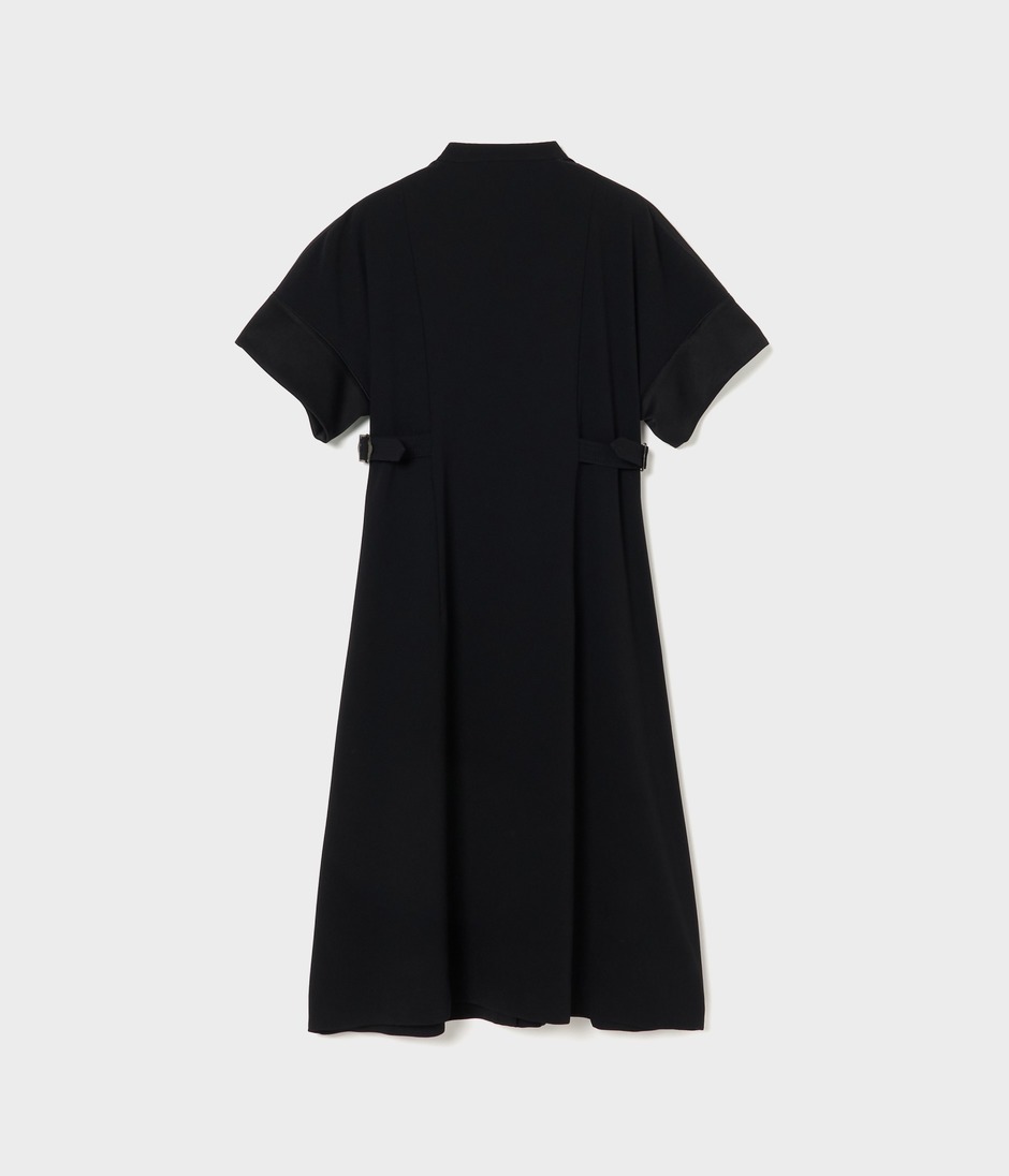 STAND COLLER HALF SLEEVE DRESS 詳細画像 BLACK 2