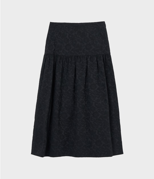 DROP WAIST GATHERED SKIRT