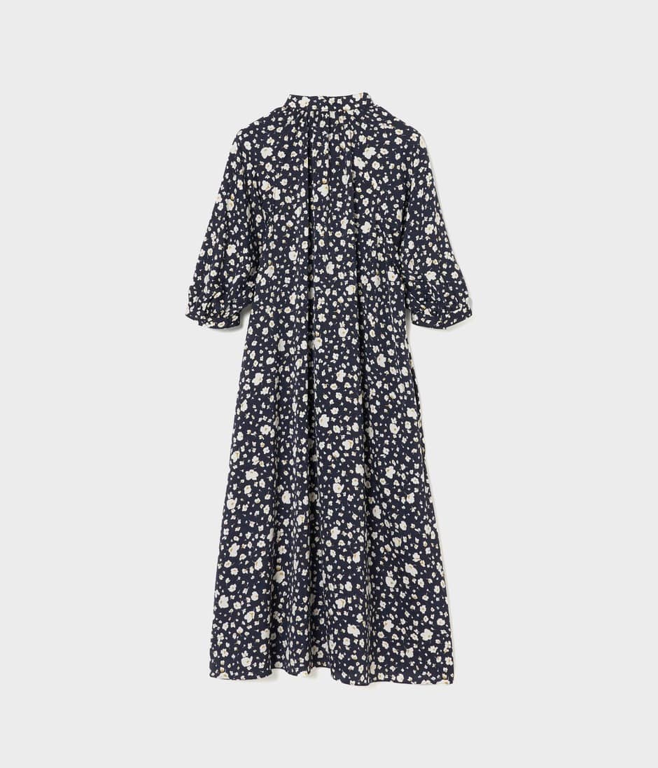 FLOWER PRINT RAGLAN DAY DRESS 詳細画像 NAVY 2