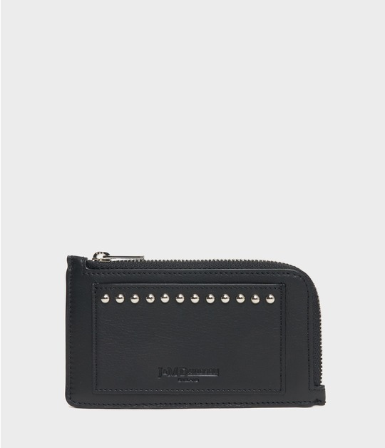 ZIP CARD HOLDER WITH STUDS