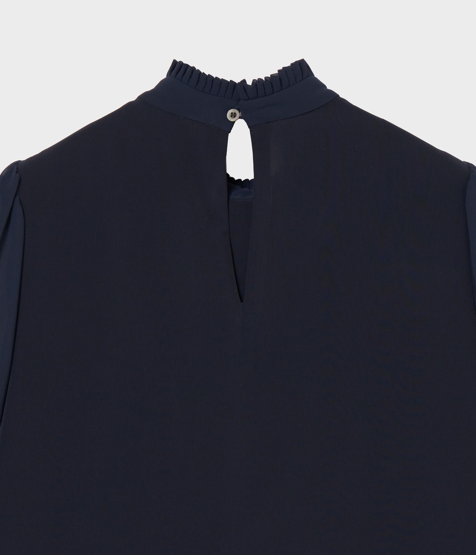 PLEATED COLLAR BLOUSE 詳細画像 NAVY 4