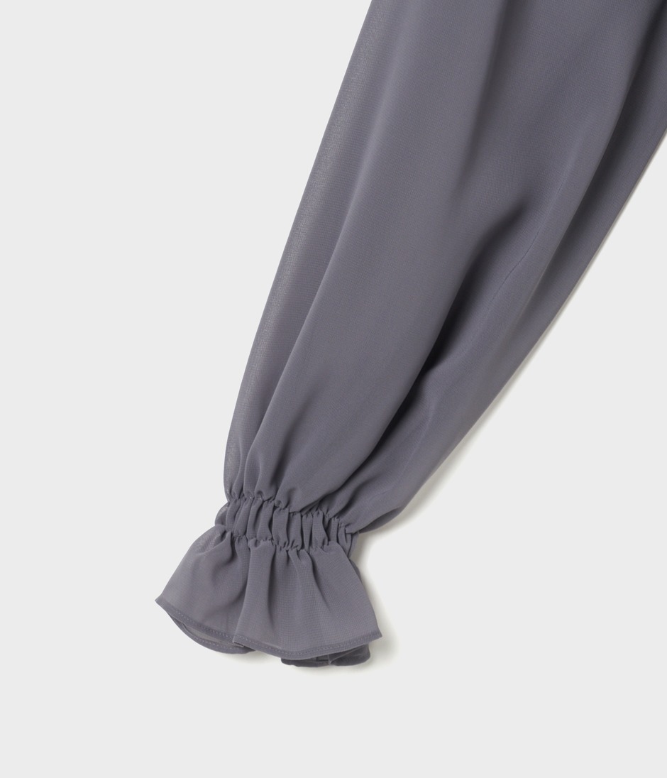 PLEATED COLLAR BLOUSE 詳細画像 GREY 5
