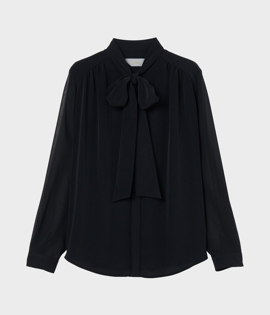 STAND COLLAR BLOUSE w BOW 詳細画像 BLACK 1