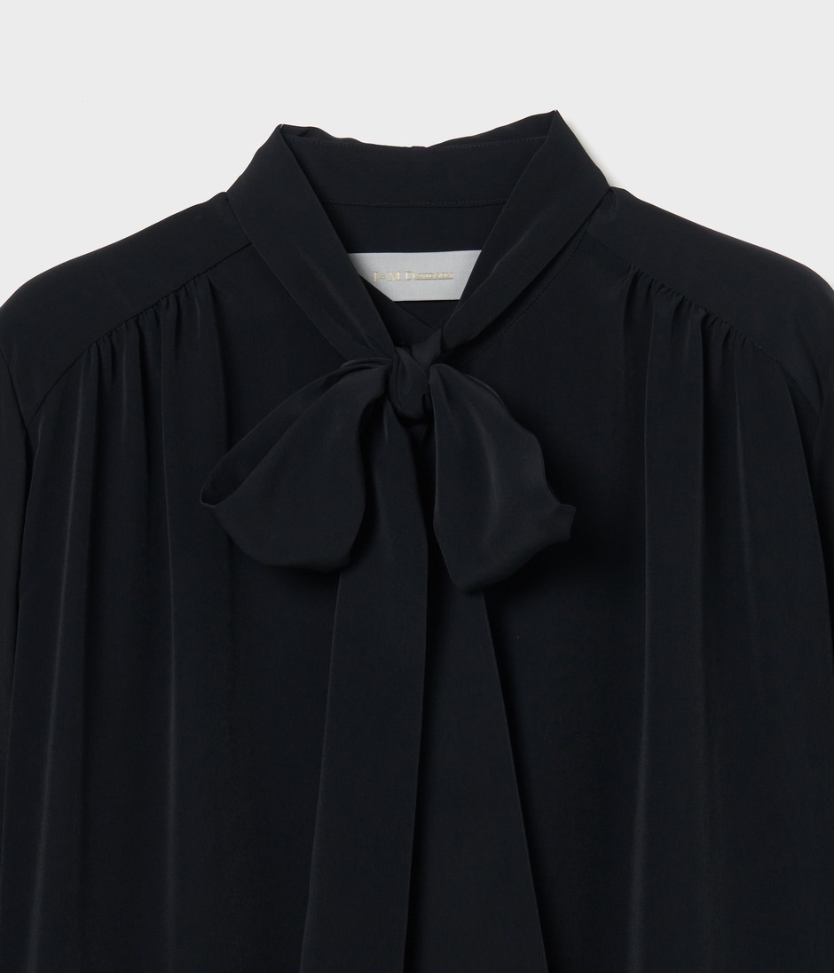 STAND COLLAR BLOUSE w BOW 詳細画像 BLACK 3