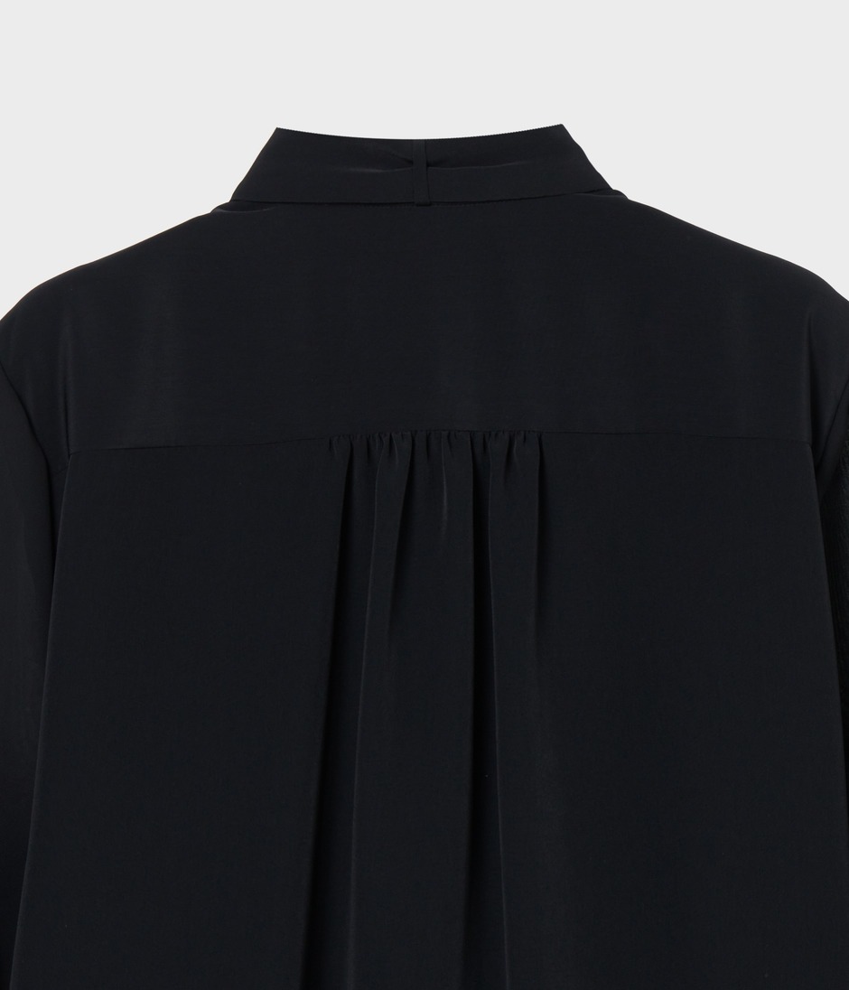 STAND COLLAR BLOUSE w BOW 詳細画像 BLACK 4