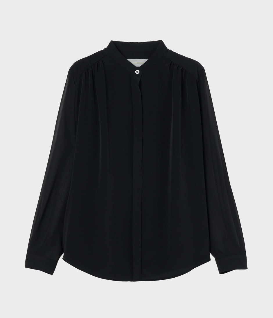 STAND COLLAR BLOUSE w BOW 詳細画像 BLACK 8