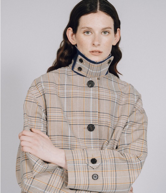 GLEN CHECK BONDING COAT 詳細画像