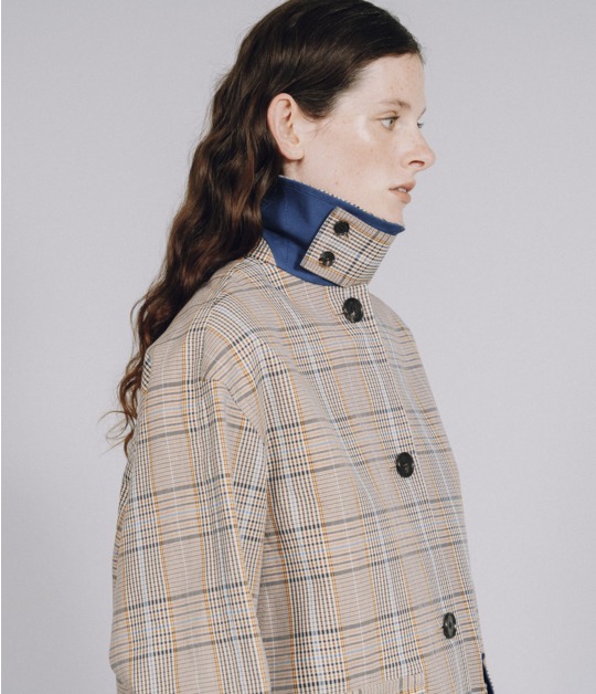 GLEN CHECK BONDING COAT 詳細画像