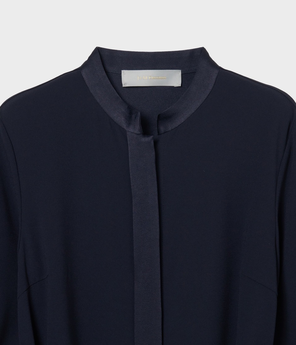 SATIN STAND COLLAR DRESS 詳細画像 NAVY 3
