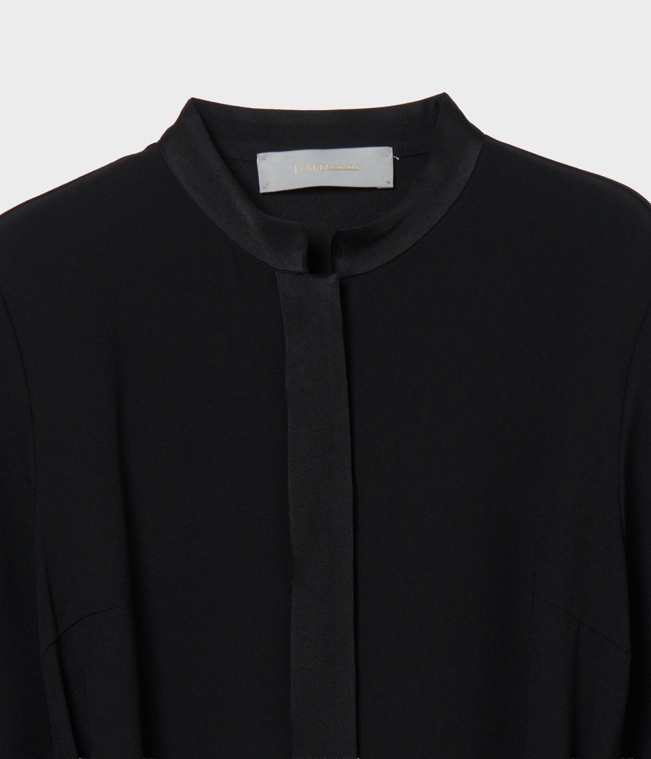 SATIN STAND COLLAR DRESS 詳細画像 BLACK 3