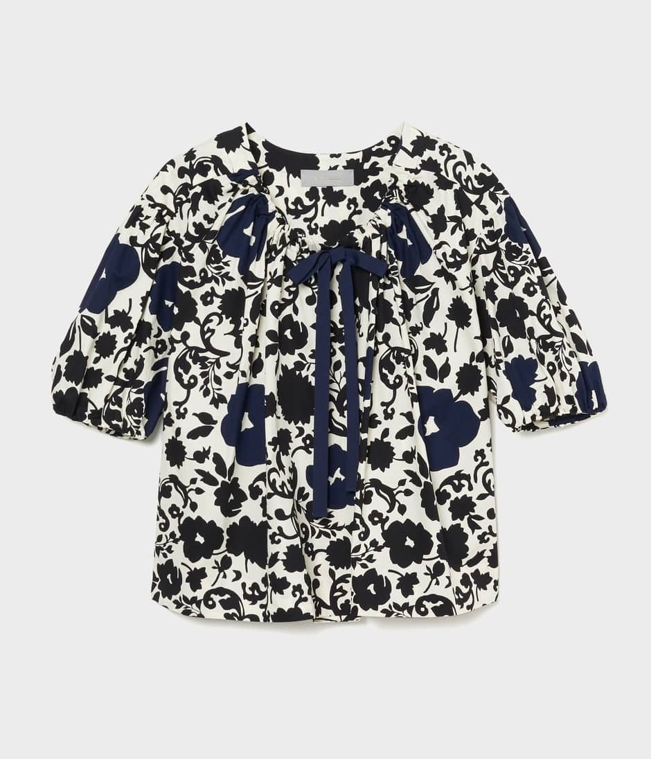 FLOWER SILHOUETTE PRINT TOP 詳細画像 MULTI PATTERN 1