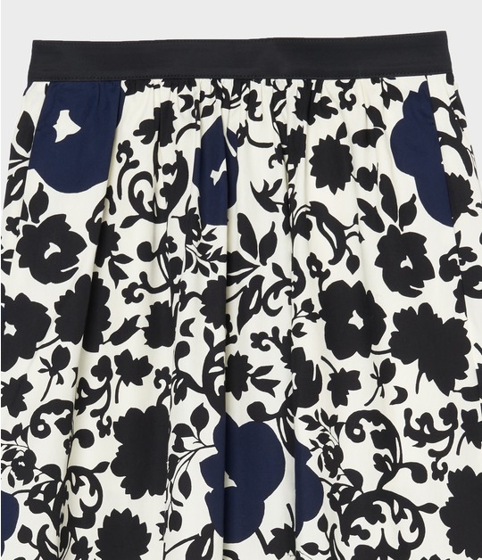FLOWER SILHOUETTE PRINT SKIRT 詳細画像