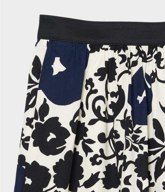 FLOWER SILHOUETTE PRINT SKIRT 詳細画像