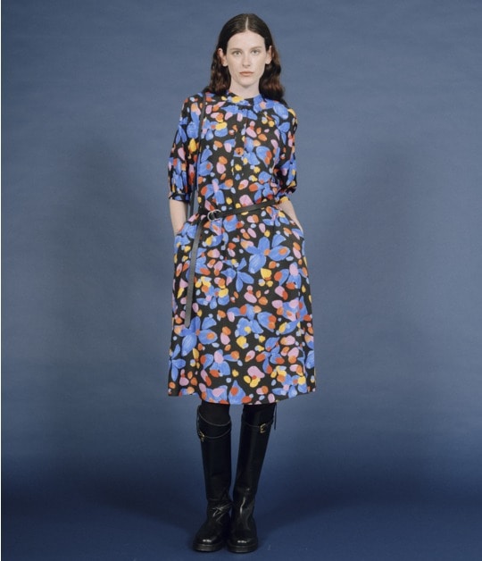 PAINT FLOWER PRINT RAGLAN DRESS 詳細画像
