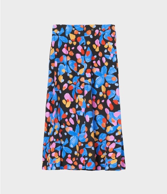 PAINT FLOWER PRINT PLEATS WRAPSK 詳細画像