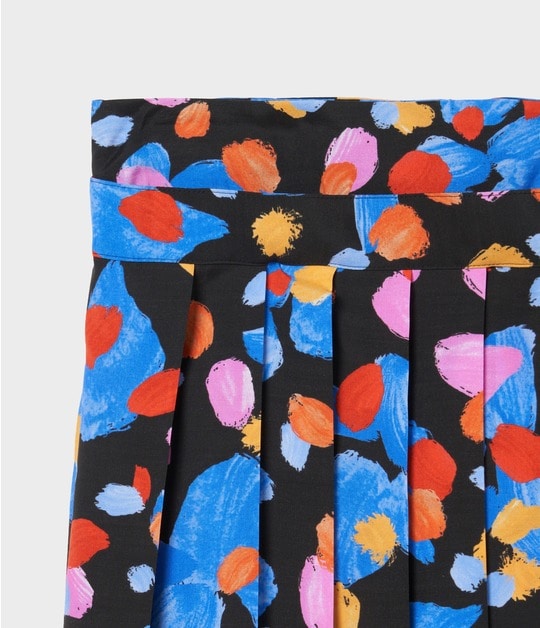 PAINT FLOWER PRINT PLEATS WRAPSK 詳細画像
