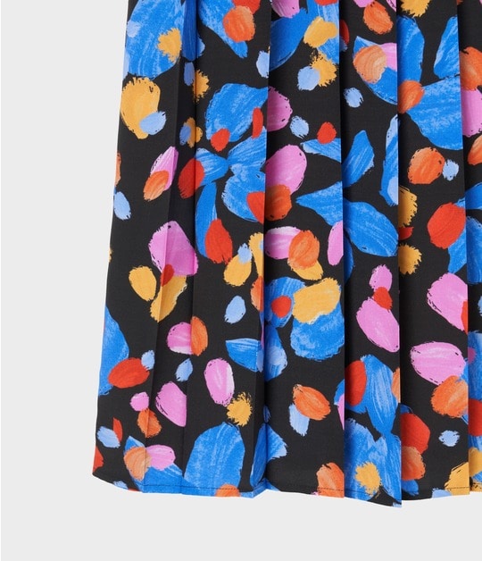 PAINT FLOWER PRINT PLEATS WRAPSK 詳細画像