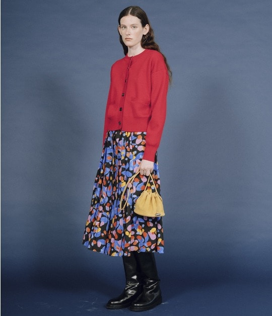 PAINT FLOWER PRINT PLEATS WRAPSK 詳細画像