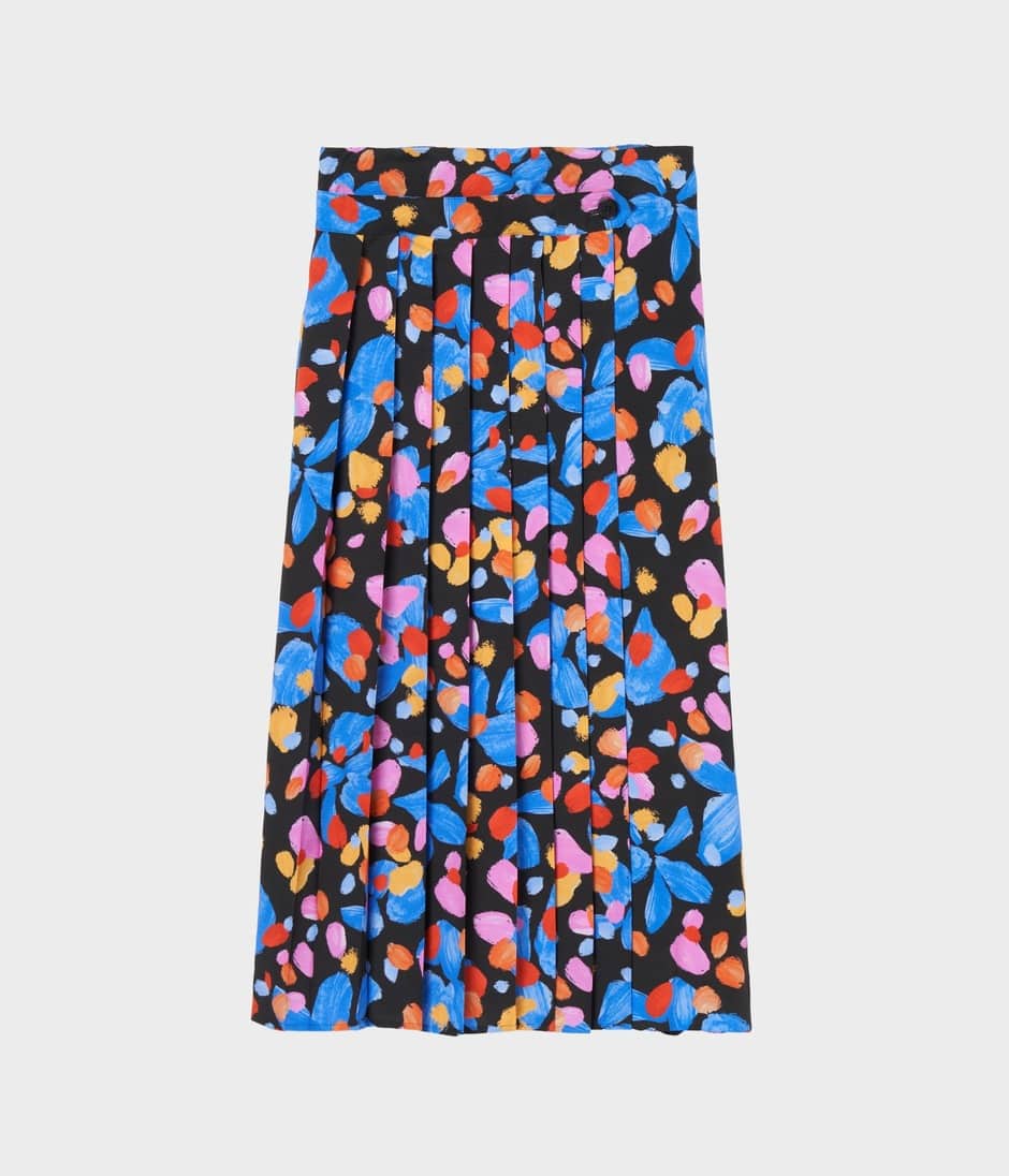 PAINT FLOWER PRINT PLEATS WRAPSK 詳細画像 MULTI PATTERN 1