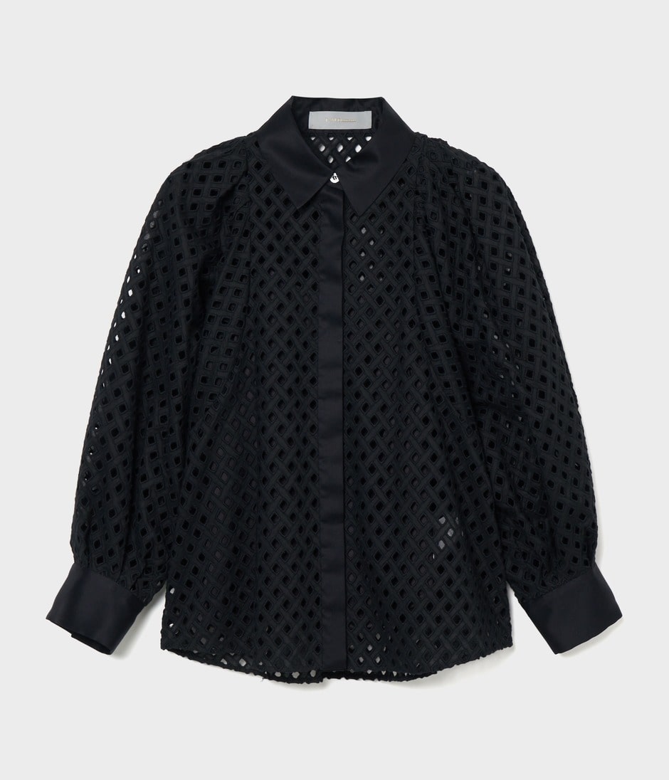 BALLER LACE VOLUME SLEEVE BLOUSE 詳細画像 BLACK 1