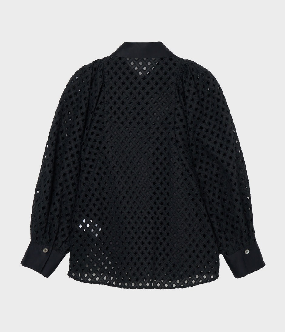 BALLER LACE VOLUME SLEEVE BLOUSE 詳細画像 BLACK 2