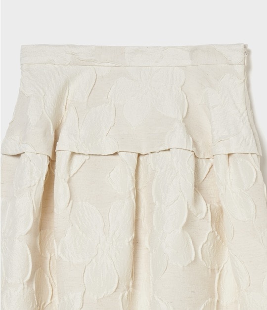 FLOWER MATELASSE TUCKED FLARE SK 詳細画像