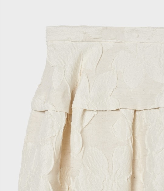 FLOWER MATELASSE TUCKED FLARE SK 詳細画像