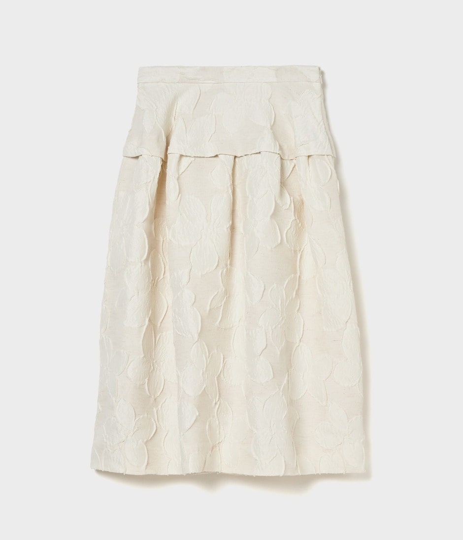 FLOWER MATELASSE TUCKED FLARE SK 詳細画像 OFF WHITE 1