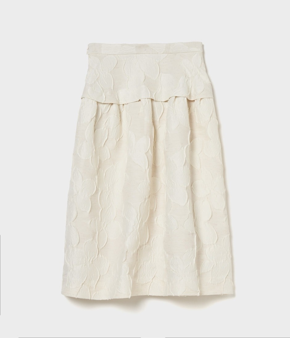 FLOWER MATELASSE TUCKED FLARE SK 詳細画像 OFF WHITE 2