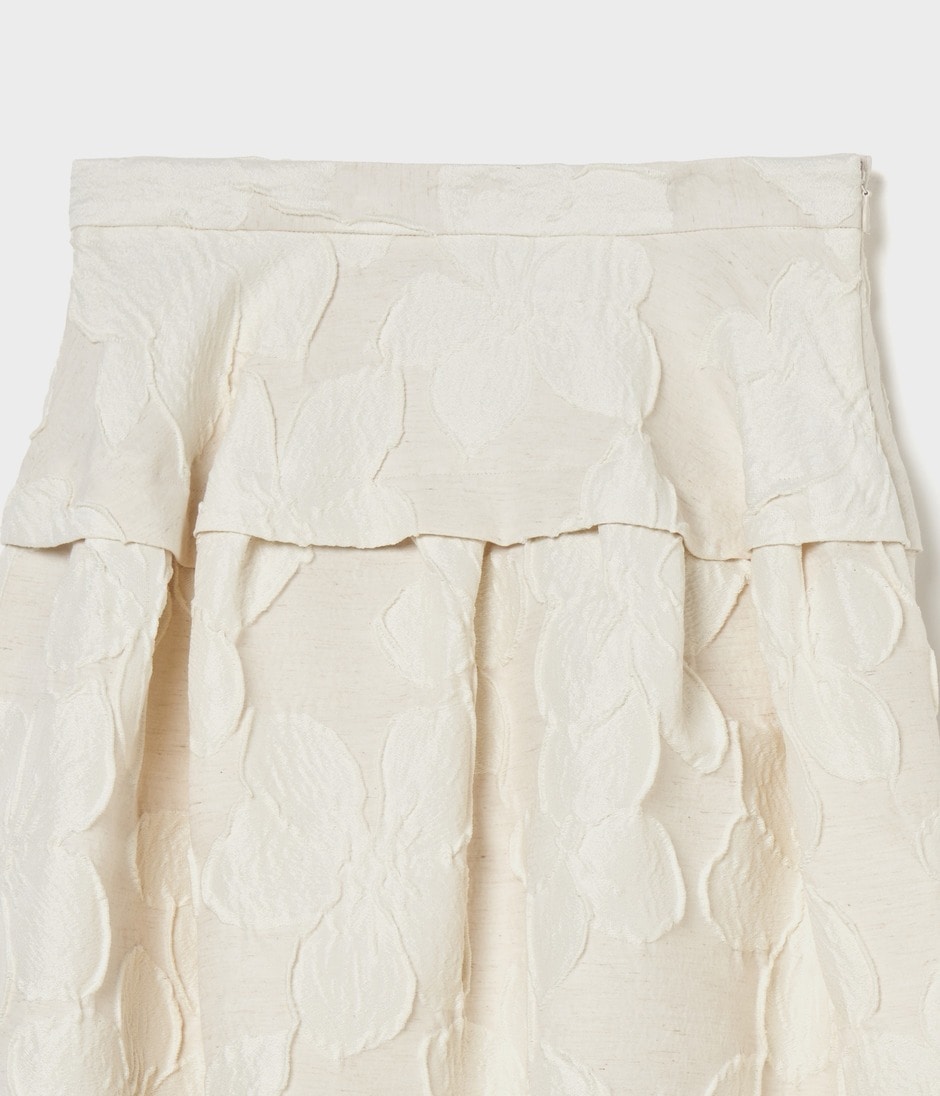 FLOWER MATELASSE TUCKED FLARE SK 詳細画像 OFF WHITE 3