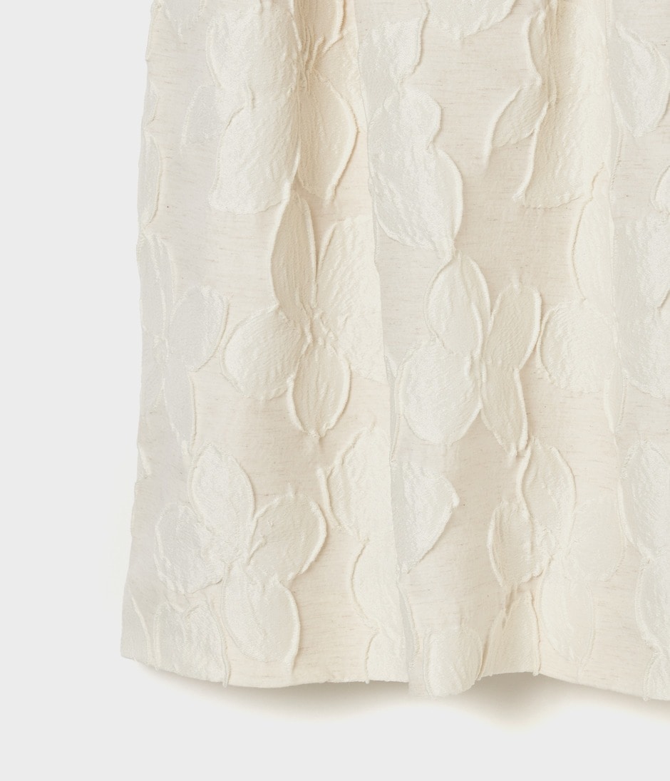 FLOWER MATELASSE TUCKED FLARE SK 詳細画像 OFF WHITE 5