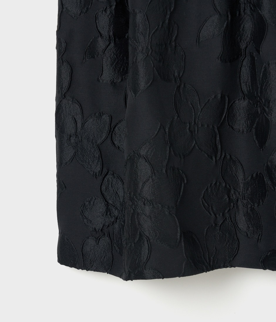 FLOWER MATELASSE TUCKED FLARE SK 詳細画像 COMPLETELY BLACK 5