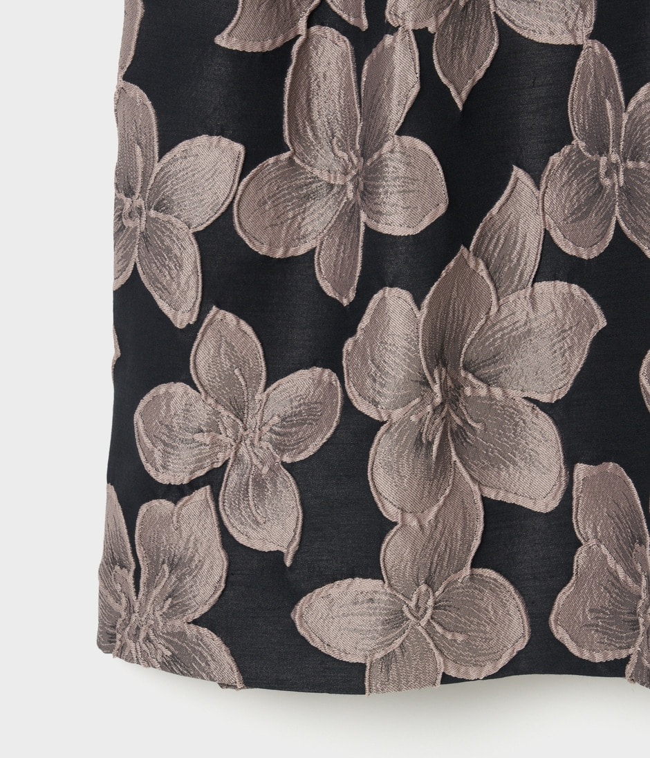FLOWER MATELASSE TUCKED FLARE SK 詳細画像 BLACK 5
