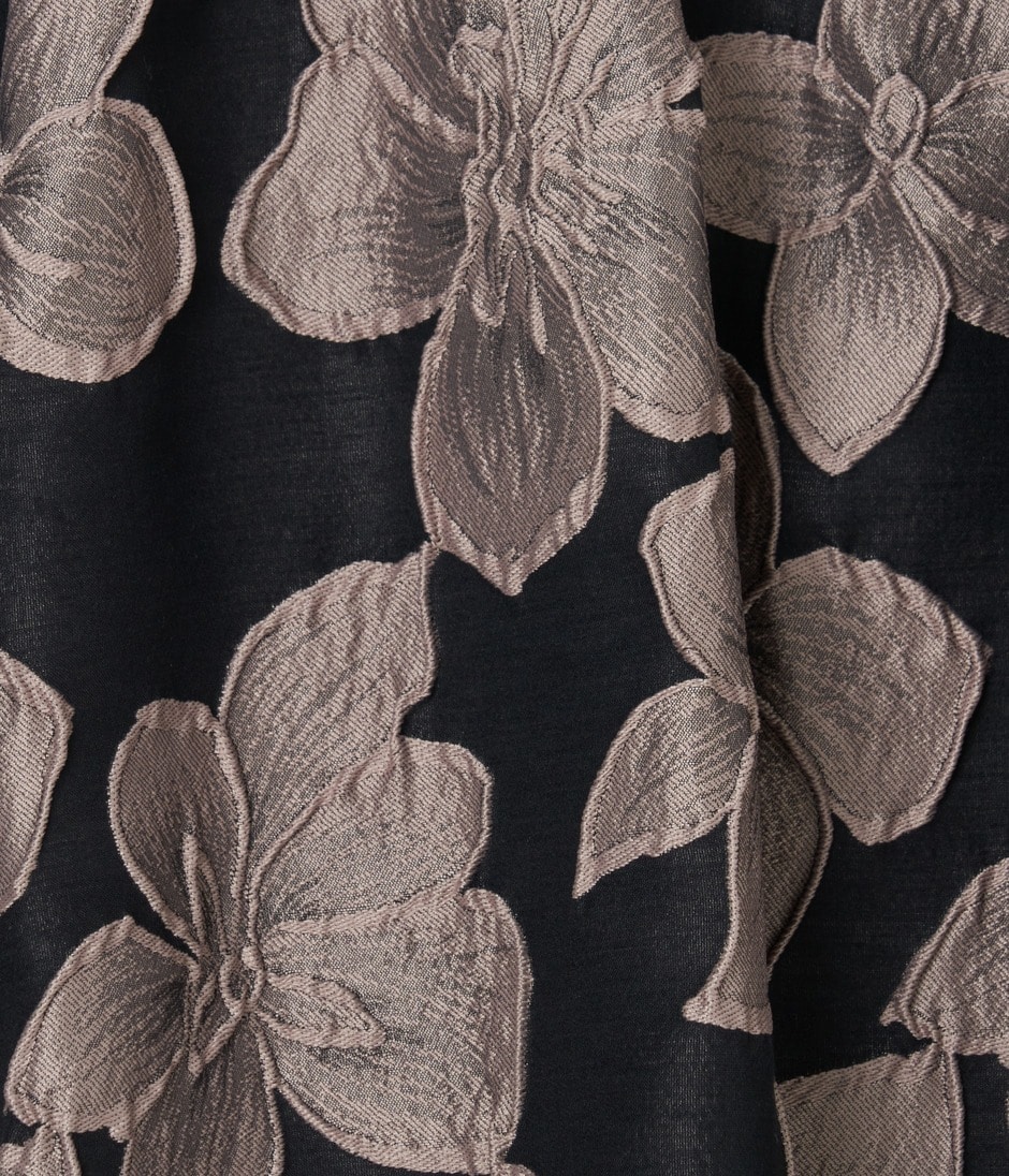 FLOWER MATELASSE TUCKED FLARE SK 詳細画像 BLACK 6
