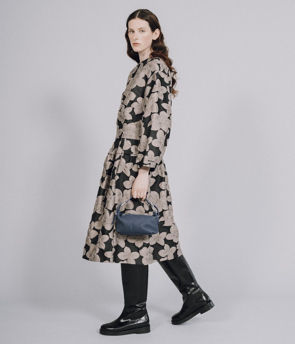 FLOWER MATELASSE TUCKED FLARE SK 詳細画像 BLACK 8