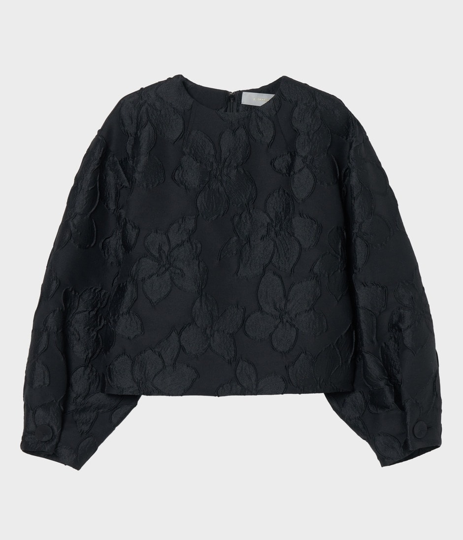 FLOWER MATELASSE TOP 詳細画像 COMPLETELY BLACK 1