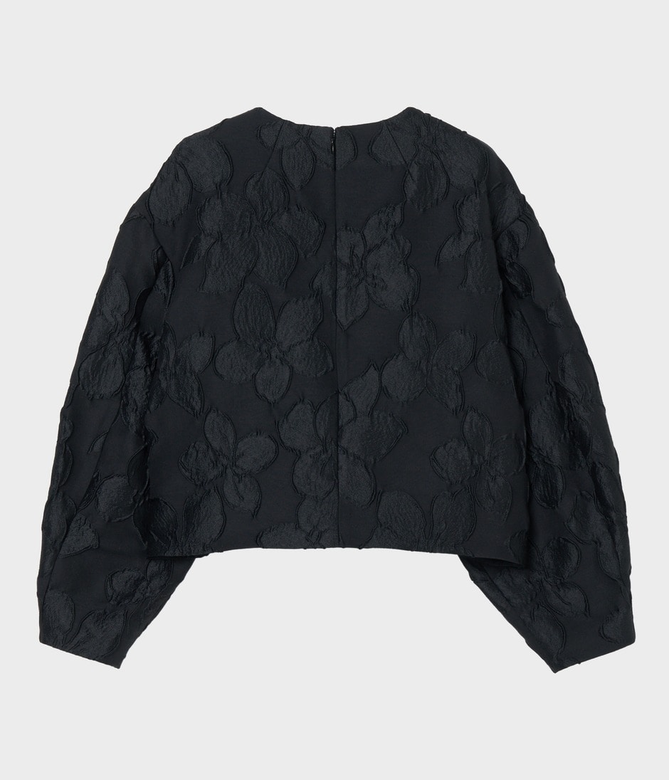 FLOWER MATELASSE TOP 詳細画像 COMPLETELY BLACK 2
