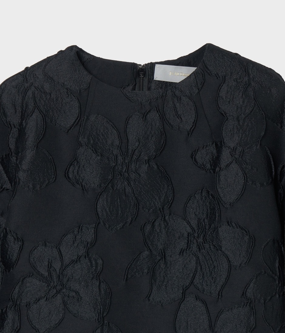 FLOWER MATELASSE TOP 詳細画像 COMPLETELY BLACK 3