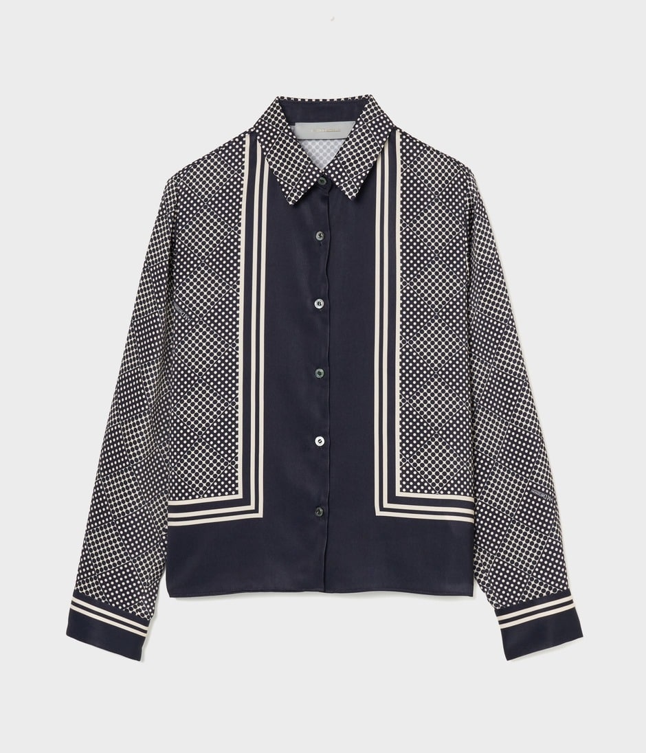SCARF PANEL PATTERN BLOUSE 詳細画像 NAVY 1